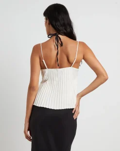 Rhea Pleated Top in Ivory