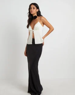Rhea Pleated Top in Ivory