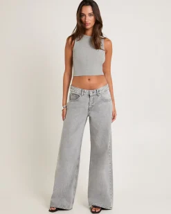 Rhue Wide Leg Jeans Ash Gray