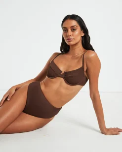 Rib Cut Out Underwire Bikini Top Bikini Top