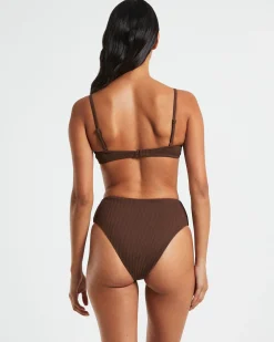 Rib Cut Out Underwire Bikini Top Bikini Top