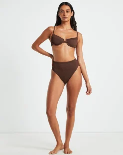 Rib Cut Out Underwire Bikini Top Bikini Top