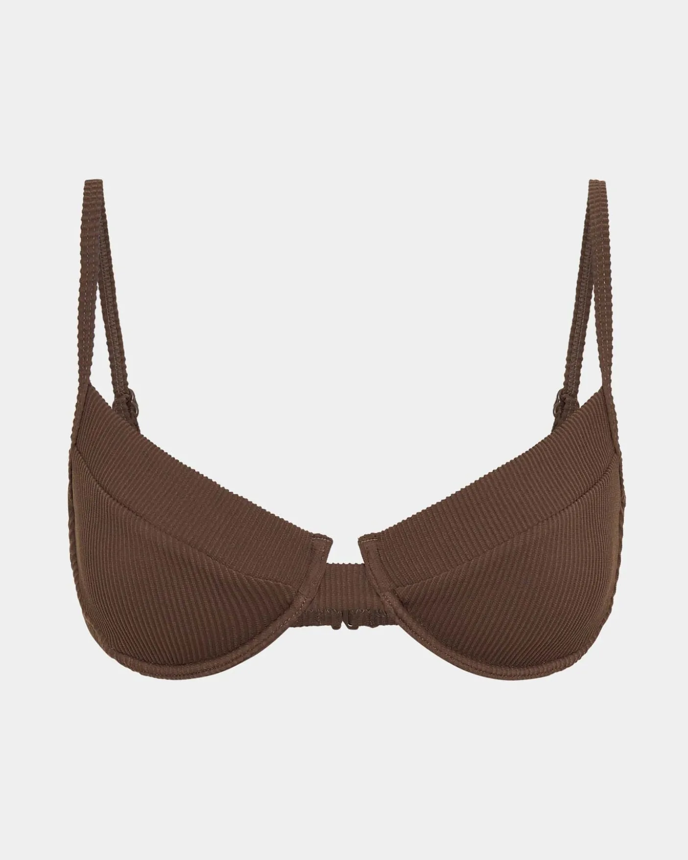 Rib Cut Out Underwire Bikini Top Bikini Top