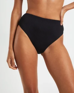 Rib High Waisted Bottoms in Black