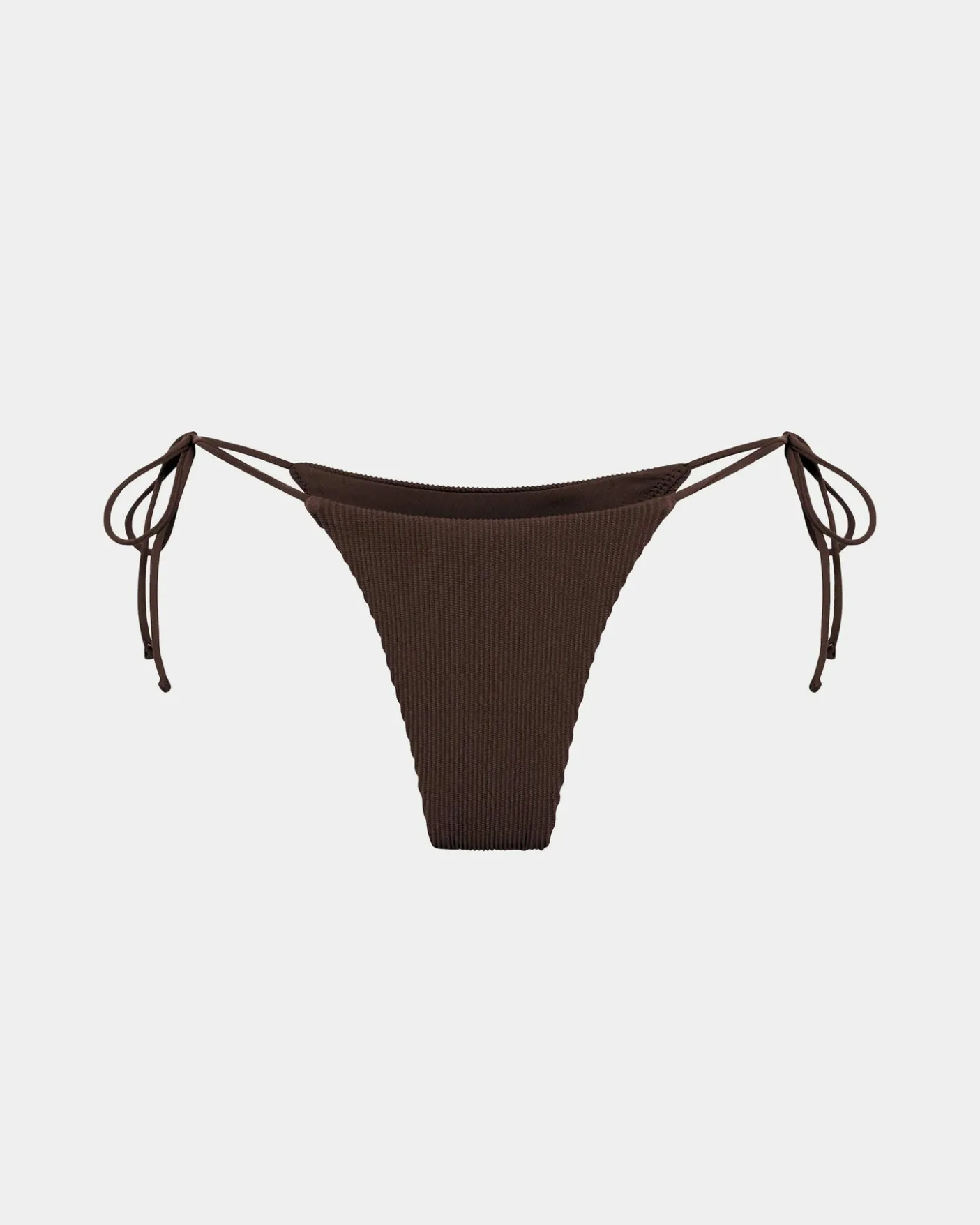 Rib Skinny Strap Tie Side Bikini Bottom