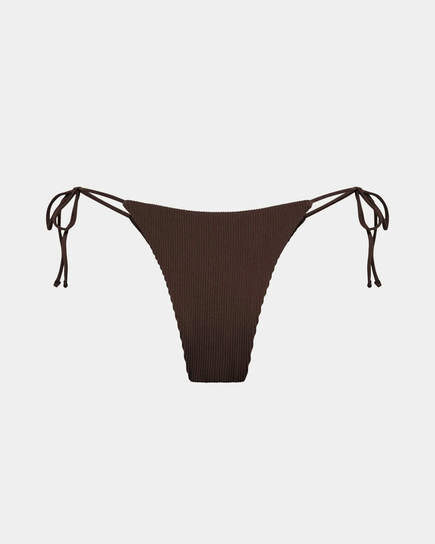 Rib Skinny Strap Tie Side Bikini Bottom