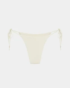Rib Skinny Strap Tie Side Bikini Bottom