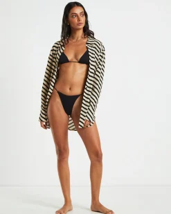 Rib Skinny Strap Tie Side Bikini Bottoms