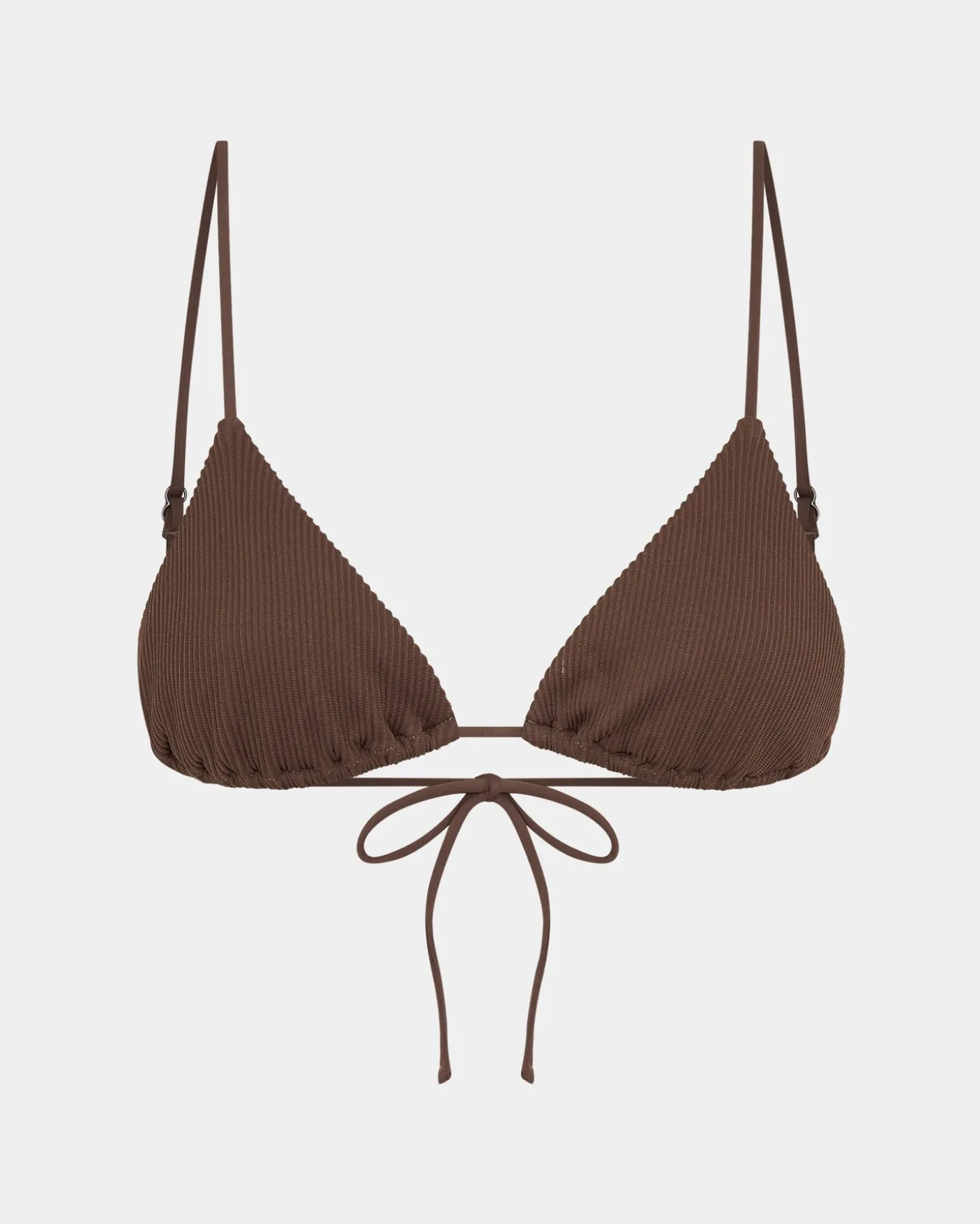 Rib Skinny Strap Triangle Bikini Top Bikini Top