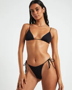 Rib Skinny Strap Triangle Bikini Top Bikini Top