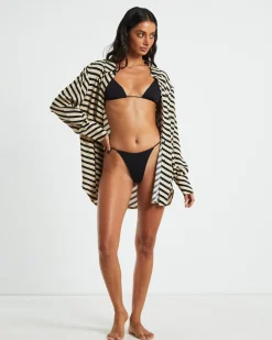 Rib Skinny Strap Triangle Bikini Top Bikini Top