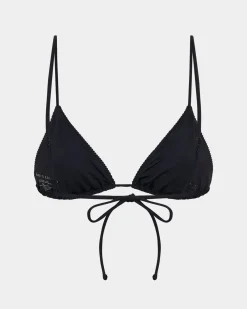 Rib Skinny Strap Triangle Bikini Top Bikini Top