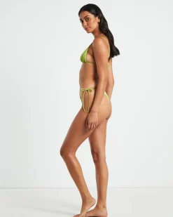 Rib Skinny Strap Triangle Bikini Top