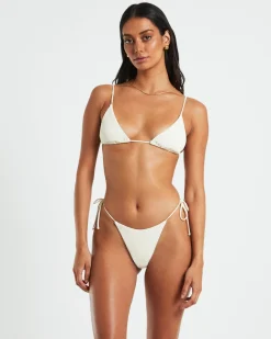 Rib Skinny Strap Triangle Bikini Top Bikini Top