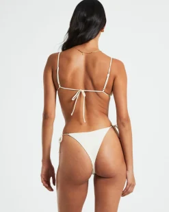 Rib Skinny Strap Triangle Bikini Top Bikini Top