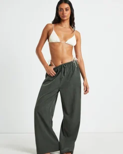 Rib Skinny Strap Triangle Bikini Top Bikini Top