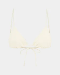 Rib Skinny Strap Triangle Bikini Top Bikini Top