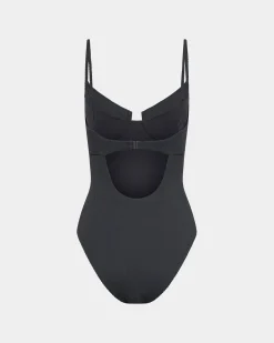 Rib Underwire Bikini Top One Piece