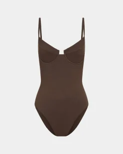 Rib Underwire Bikini Top One Piece