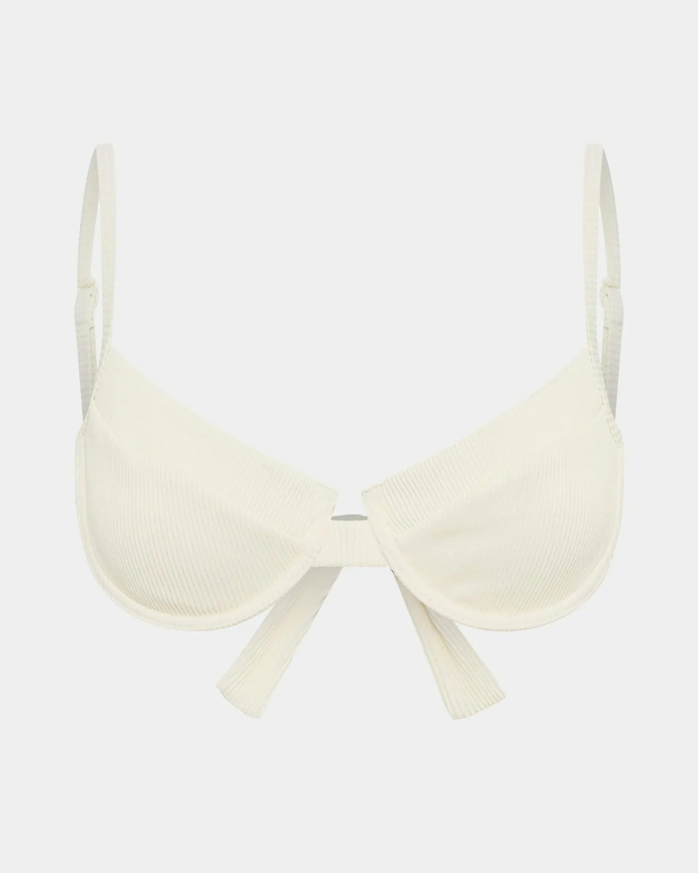 Rib Underwire Tie Back Bikini Top