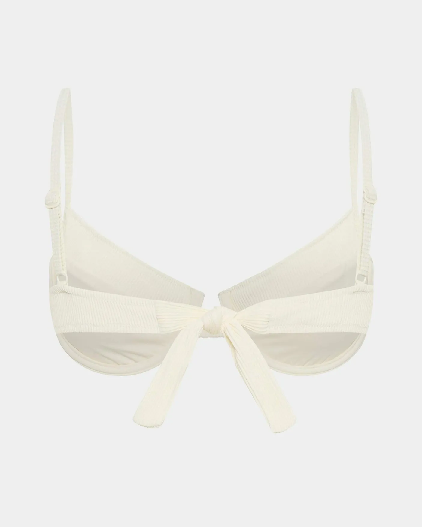 Rib Underwire Tie Back Bikini Top