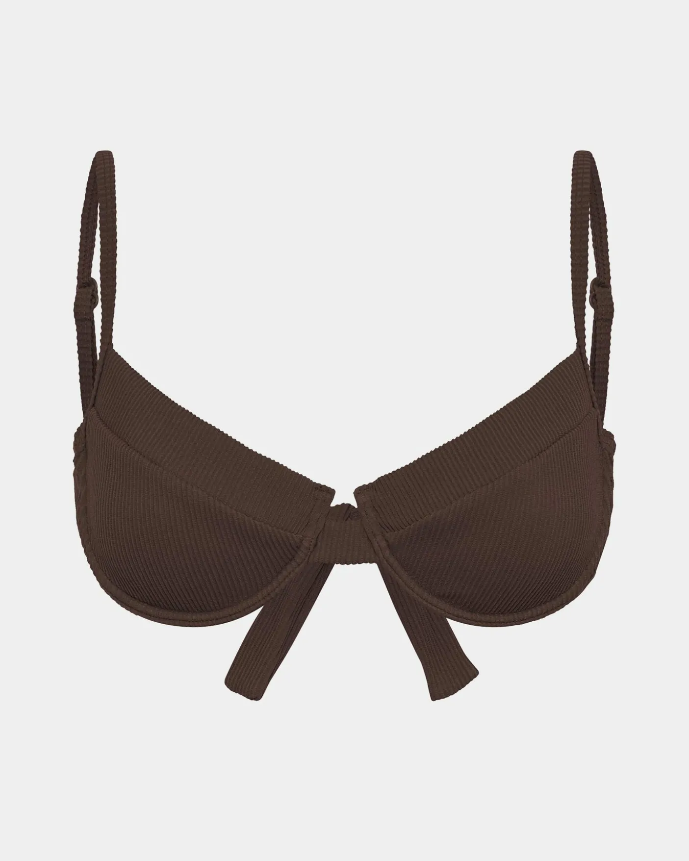 Rib Underwire Tie Back Bikini Top