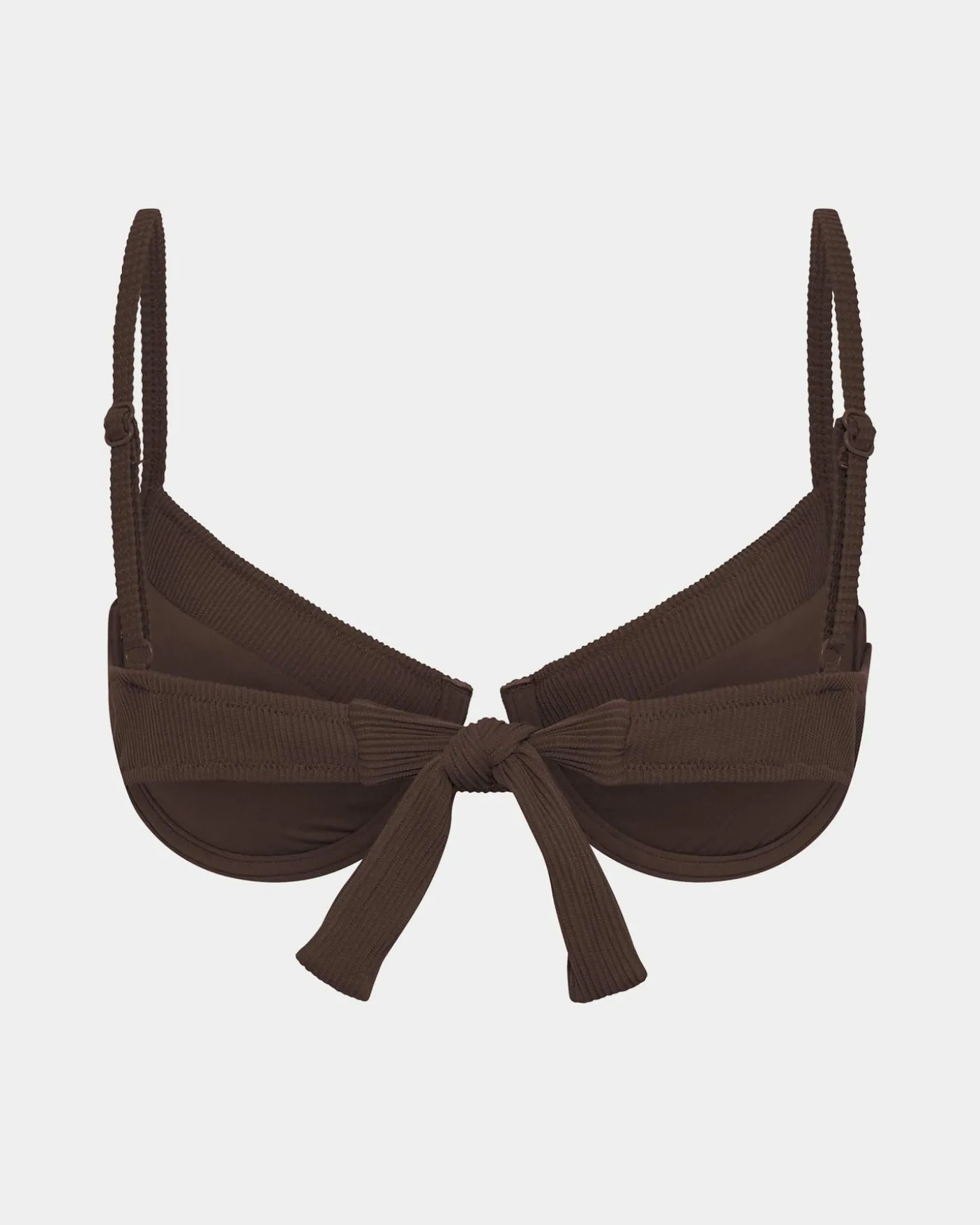 Rib Underwire Tie Back Bikini Top