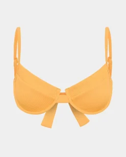 Rib Underwire Tie Back Bikini Top
