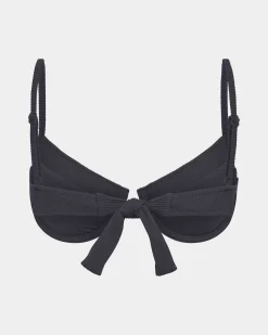 Rib Underwire Tie Back Bikini Top