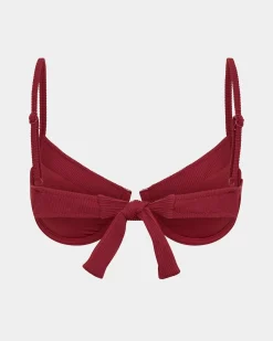 Rib Underwire Tie Back Bikini Top
