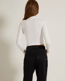 Ribbed Long Sleeve Crop Skivvy