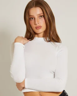 Ribbed Long Sleeve Crop Skivvy