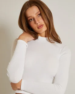 Ribbed Long Sleeve Crop Skivvy