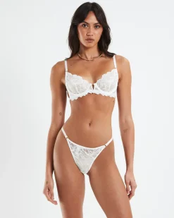 Rico Embroidered Mesh V-Front Bra White