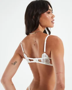 Rico Embroidered Mesh V-Front Bra White