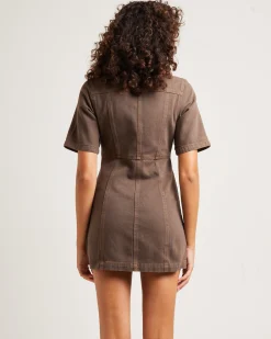 Rio Denim Mini Dress Washed Sepia
