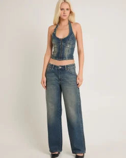 Rip Curl 99 Low Baggy Denim Jeans Zola Board