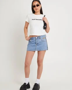Rip Curl 99 Low Denim Skirt Ariane Tape