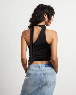 Rowan Slinky Chocker Top in Black