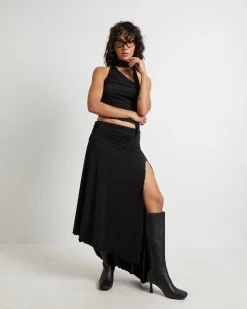 Rowan Slinky Chocker Top in Black