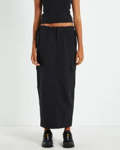 Ruby Multi Pocket Cargo Maxi Skirt Black
