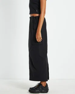 Ruby Multi Pocket Cargo Maxi Skirt Black