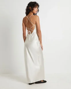 Ruby Romantic Slip Maxi Dress in Ivory