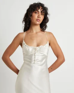 Ruby Romantic Slip Maxi Dress in Ivory