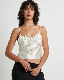Ruby Romantic Slip Top in Ivory