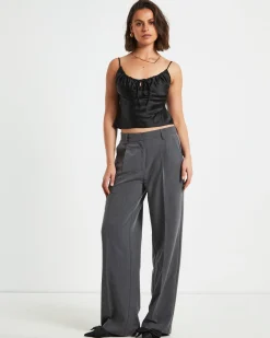 Ruby Romantic Slip Top in Black