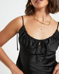 Ruby Romantic Slip Top in Black
