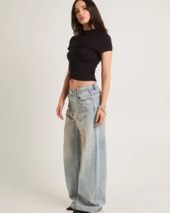 Ruched Mock Neck Top