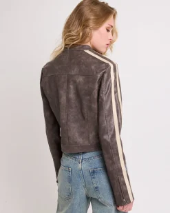 Ryda Leather Look Moto Jacket