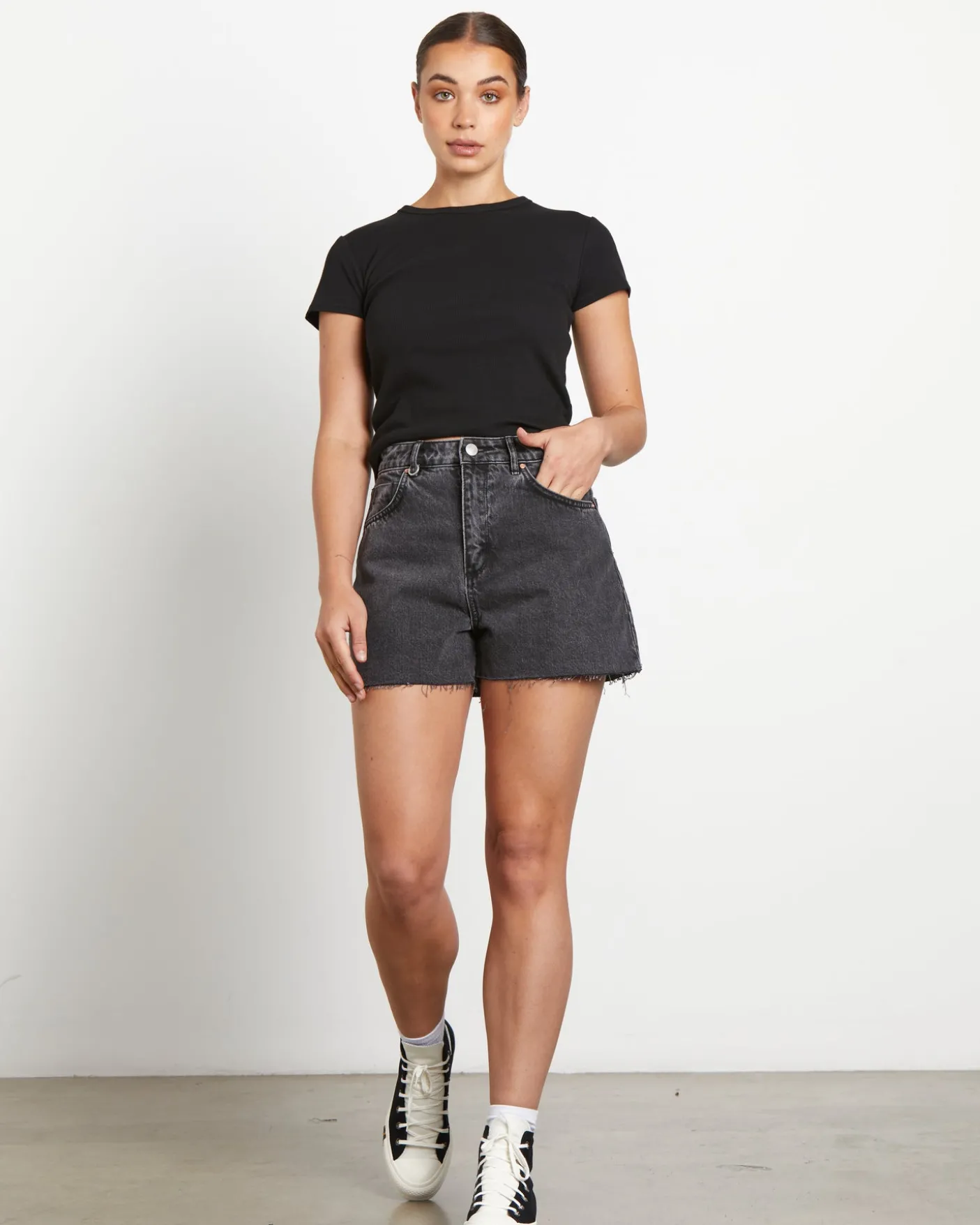 Ryder Denim Shorts in Monteray Black